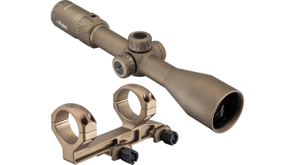 TRYBE Optics 3-18x50mm Rifle Scope and TRYBE Optics 30mm Cantilever Riflescope Ring Mount, FDE