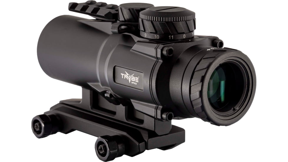 TRYBE Optics 3x32mm Compact Prism Scope Red Dot Sight, 32mm Tube, Black, TRO3XPRISM-BL