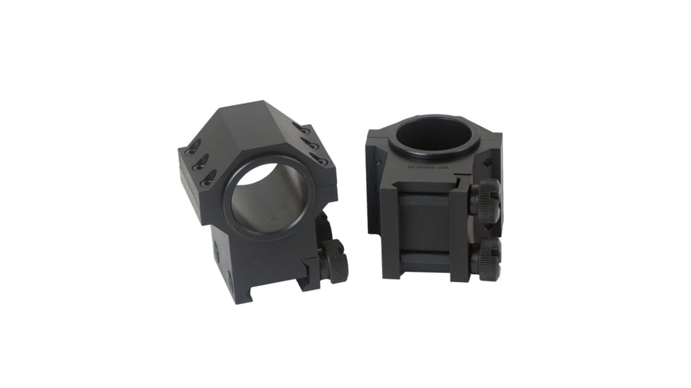 Kensight USTS McBros Double Width Steel Scope Rings, Ribbed, Black, 660-652