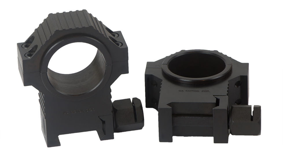 Kensight USTS Standard Width Steel Scope Rings, 1.270in Hight Profile, Ribbet, Black, 660-624