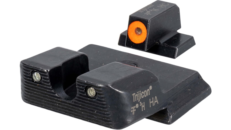 USED EDEMO Trijicon Heavy Duty Night Sight Set, S&amp;W M&amp;P Shield/Shield Plus/Shield 2.0, Green/Orange, 600722, EDEMO2, EDEMO1, Condition Fair, Scratches