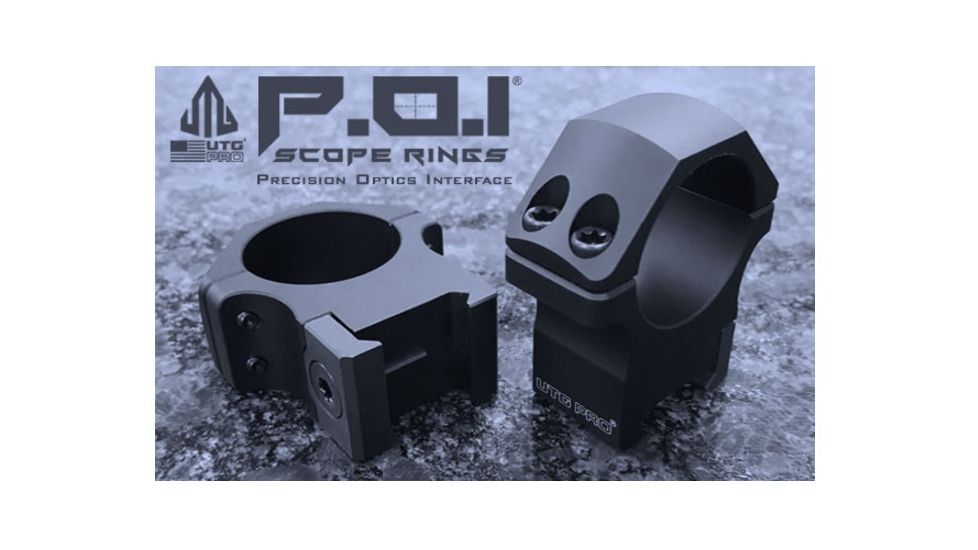 UTG PRO 34mm/2PCs High Profile P.O.I Picatinny Rings, Black, RWU013420