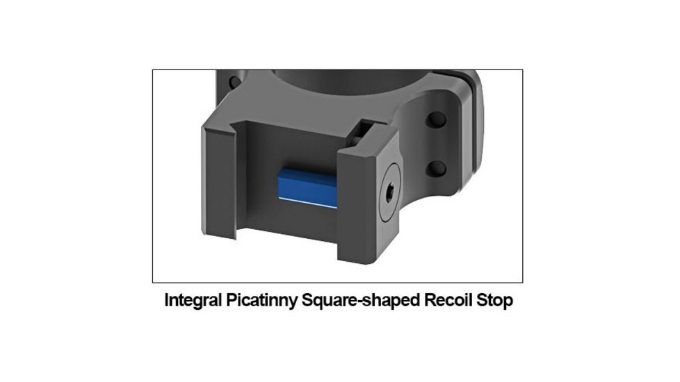 UTG PRO 34mm/2PCs High Profile P.O.I Picatinny Rings, Black, RWU013420