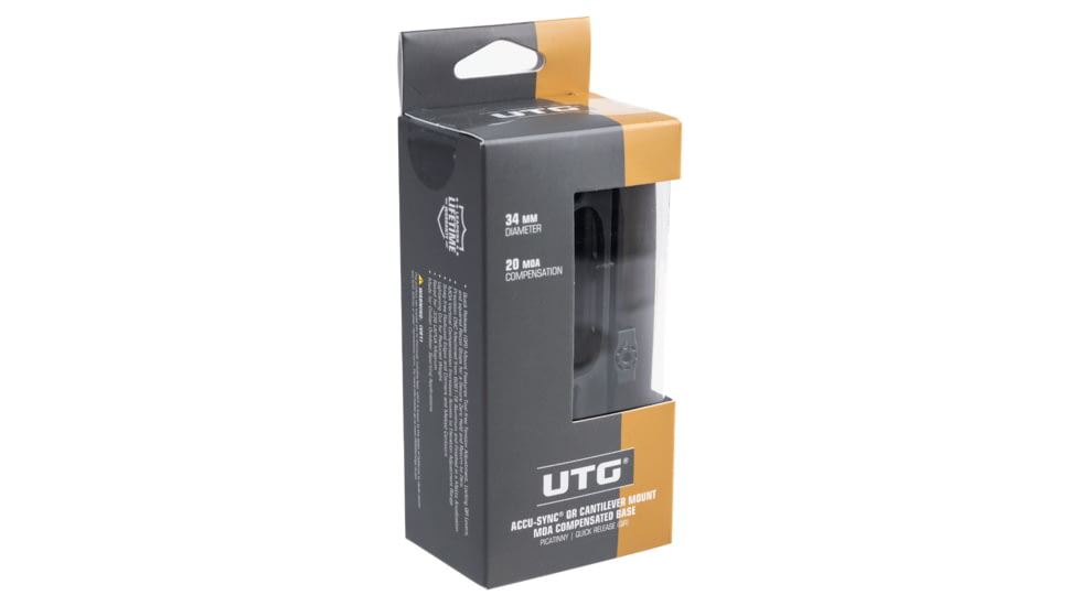 UTG Pro ACCU-SYNC QR Cantilever Mount, 20 MOA, 70 mm Offset, 34 mm Tube, Picatinny, Black, AIR420MOA