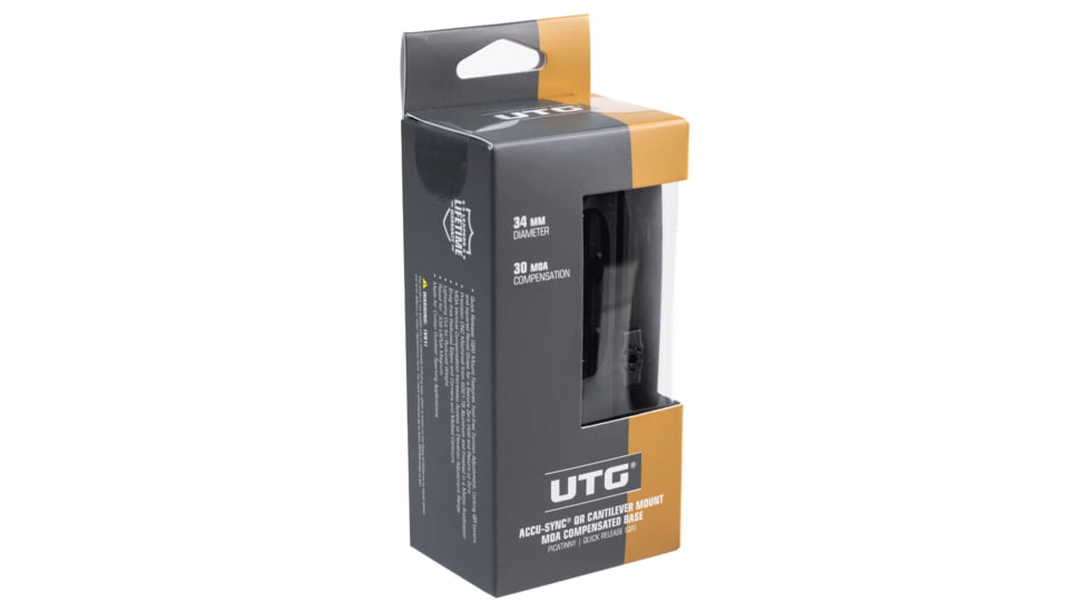 UTG Pro ACCU-SYNC QR Cantilever Mount, 30 MOA, 70 mm Offset, 34 mm Tube, Picatinny, Black, AIR430MOA
