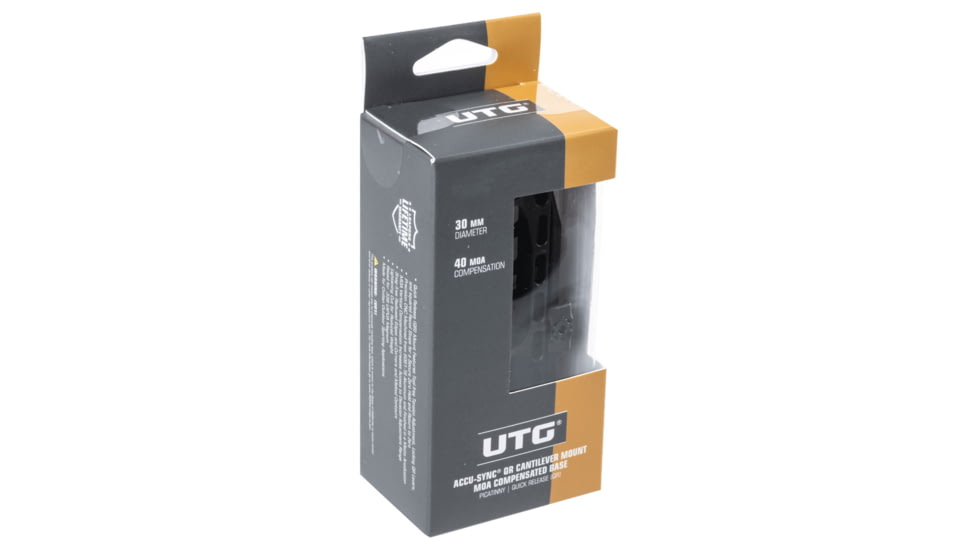 UTG Pro ACCU-SYNC QR Cantilever Mount, 40 MOA, 70 mm Offset, 30 mm Tube, Picatinny, Black, AIR340MOA