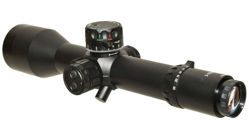 Valdada Ranger Rifle Scope, 3-25x56, 40mm Tube, First Focal Plane, Mil/Mil, Xtreme X1 Illum, Black, VAL-Tac scope 9