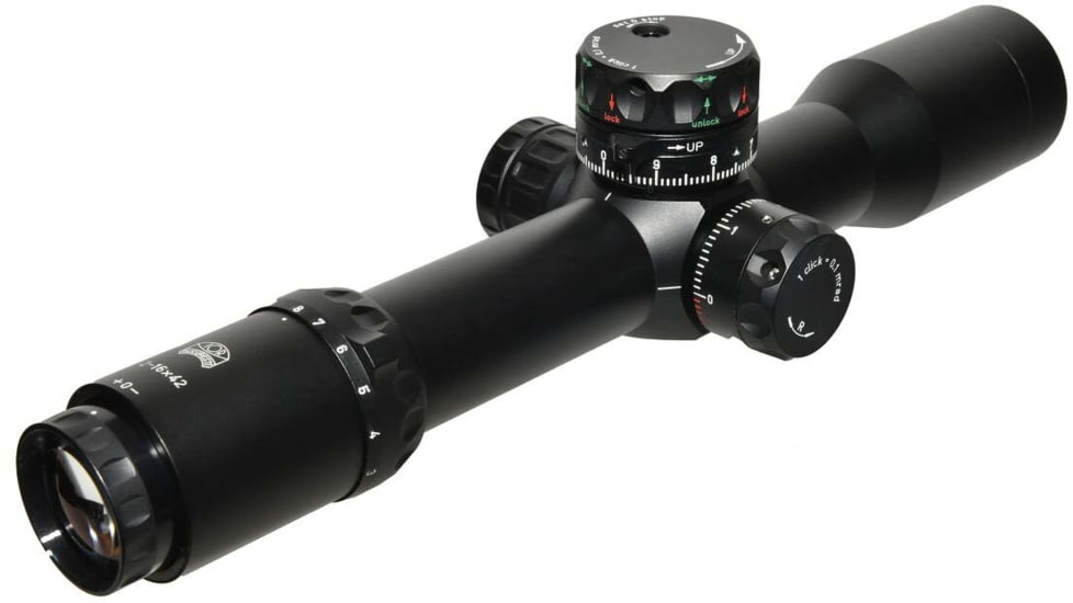 Valdada Tactical Rifle Scope, 2-16x42, 35mm Tube, First Focal Plane, Mil/Mil, Xtreme X1 Illum, Side Focus, Black, VAL-TacticalScope30