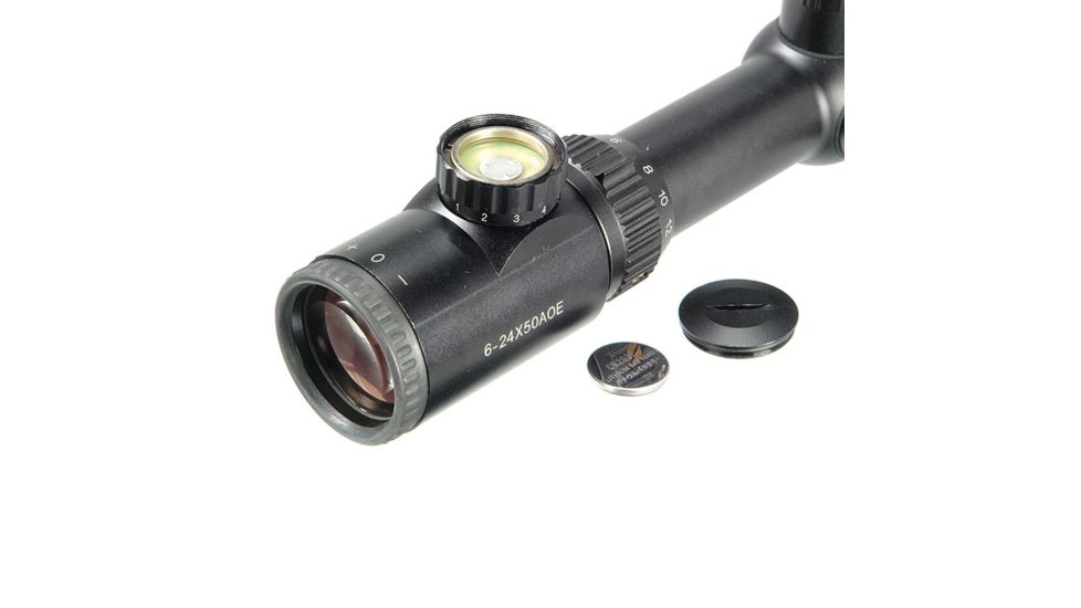 Veber VPOI 6-24x50mm LightMaster Series Rifle Scope w/Wide Angle 11-setting Illuminated German 4 Post Reticle, 30mm Tube, Dual Focus, SFP, Black, GSKOVPOILS62450