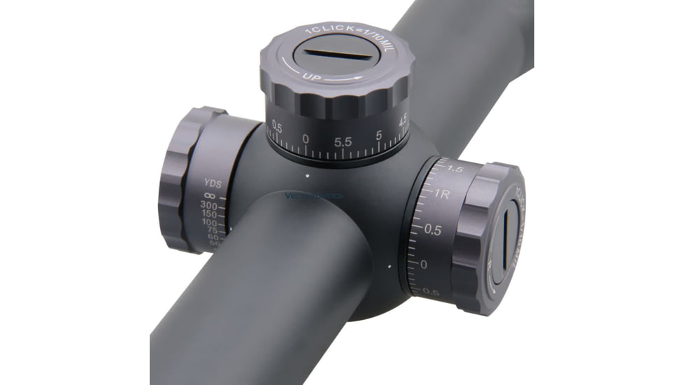 Vector Optics Marksman Rifle Scope, 6-26x50mm, First Focal Plane, 30mm Tube, VPA-MF Non-Illuminated Reticle, 6061-T6, Matte/ Dark Silver Finish, Black, SCFF-26