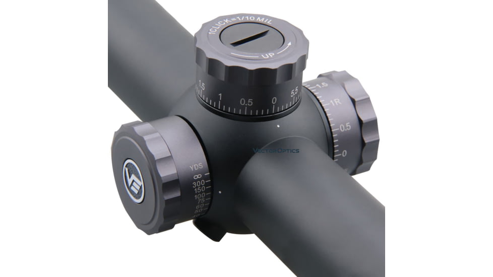 Vector Optics Marksman Rifle Scope, 6-26x50mm, First Focal Plane, 30mm Tube, VPA-MF Non-Illuminated Reticle, 6061-T6, Matte/ Dark Silver Finish, Black, SCFF-26