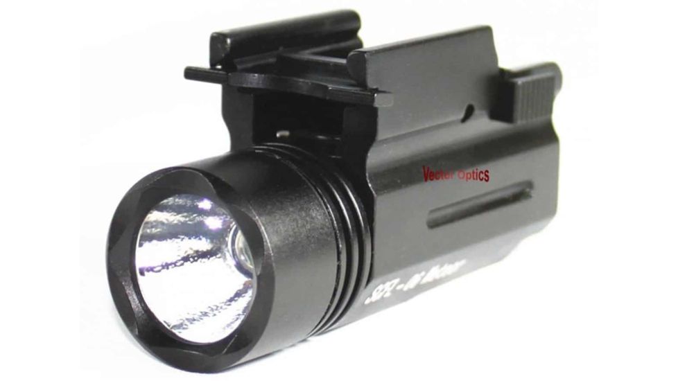 Vector Optics Meteor 1 x CR123 CREE Q5 LED Pistol Light, 180-200 Lumens, 6061-T6, Titanium Black, SCFL-06