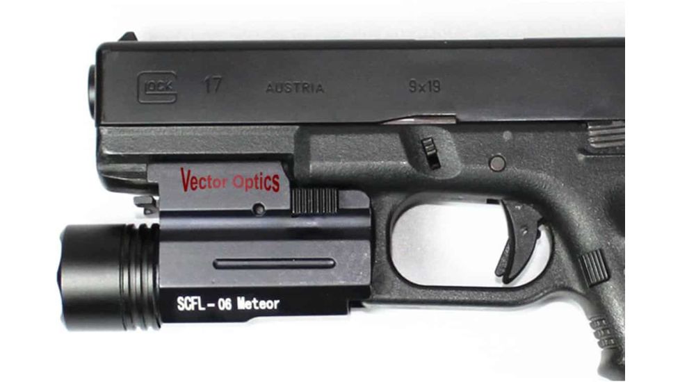 Vector Optics Meteor 1 x CR123 CREE Q5 LED Pistol Light, 180-200 Lumens, 6061-T6, Titanium Black, SCFL-06