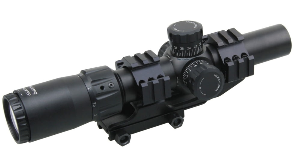 Vector Optics Mustang Rifle Scope, 1-4x24mm, 30mm Tube, FFP, Etched Glass M-4RD Reticle, Matte, Black, SCFF-36