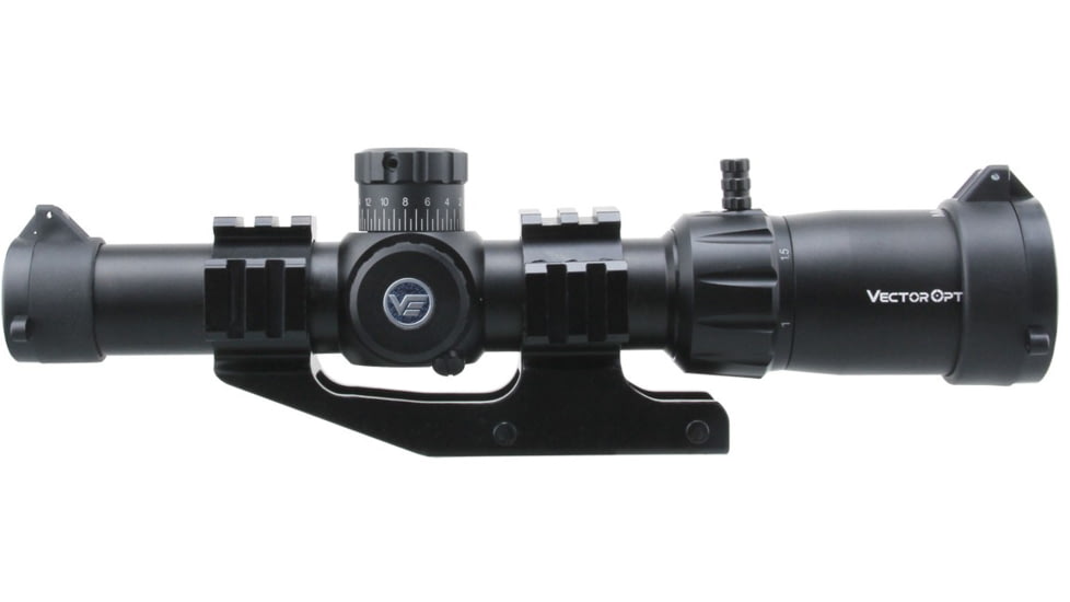 Vector Optics Mustang Rifle Scope, 1-4x24mm, 30mm Tube, FFP, Etched Glass M-4RD Reticle, Matte, Black, SCFF-36