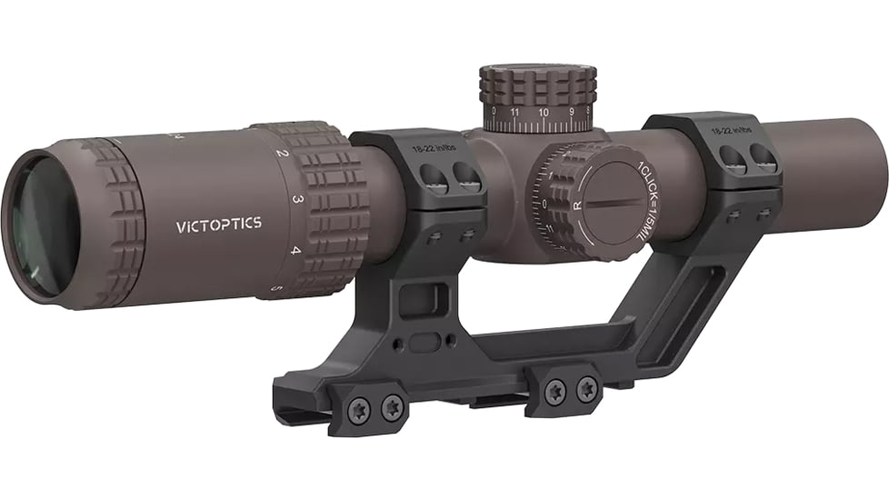 Vector Optics VictOptics S6 1-6x24 30mm Tube LPVO Rifle Scope w/ 1- Piece Extreme High Picatinny AR Mount Kit, Second Focal Plane