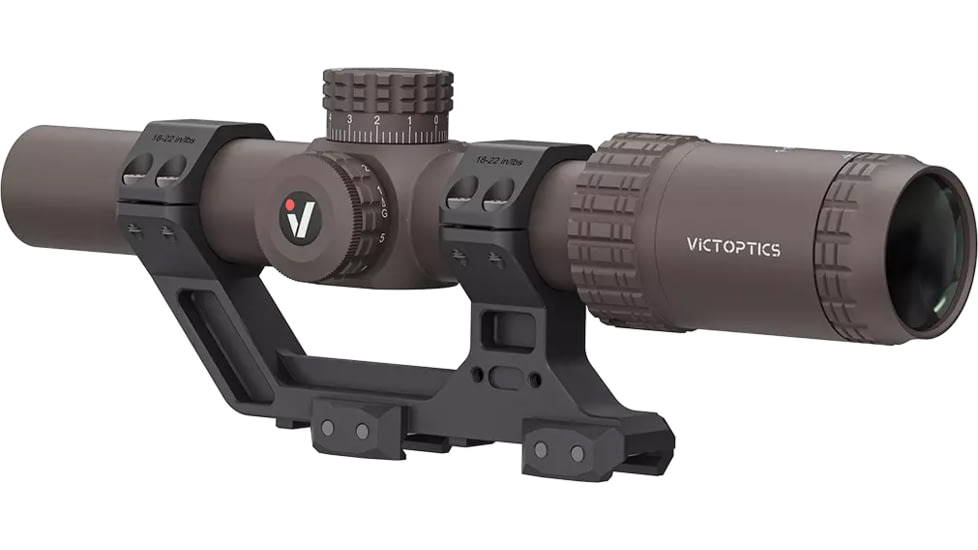 Vector Optics VictOptics S6 1-6x24 30mm Tube LPVO Rifle Scope w/ 1- Piece Extreme High Picatinny AR Mount Kit, Second Focal Plane