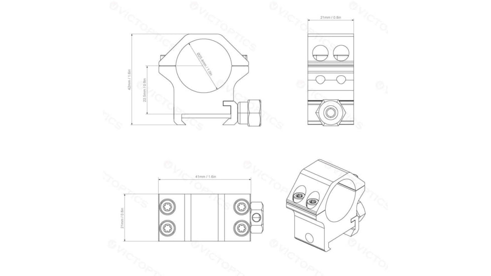 Vector Optics 25.4mm Weaver Rings-Low
