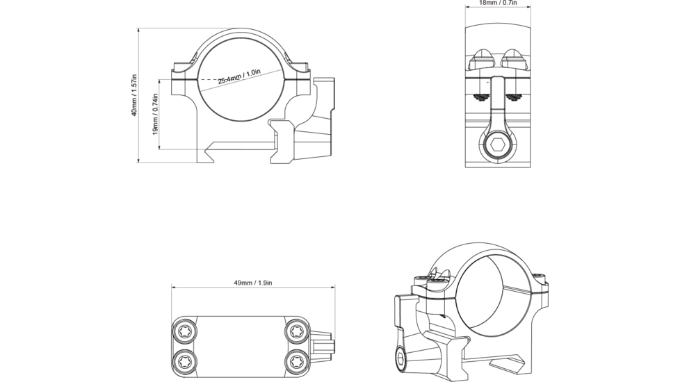 Vector Optics Steel Weaver Quick Release Rings, Low Profile