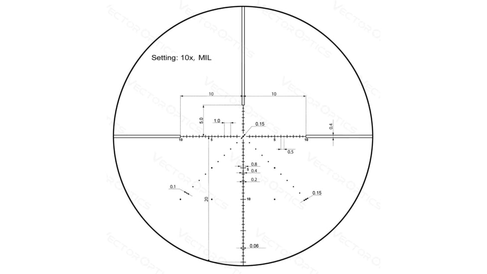 Vector Optics Veyron 10x44mm 30mm Tube Rifle Scope, Second Focal Plane
