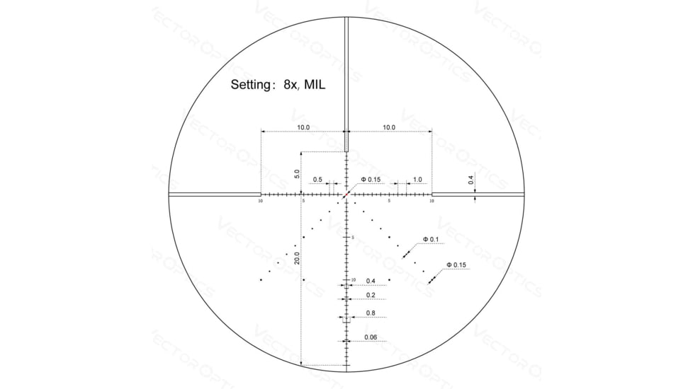 Vector Optics Veyron 2-8x32mm 30 mm Tube Rifle Scope, Second Focal Plane