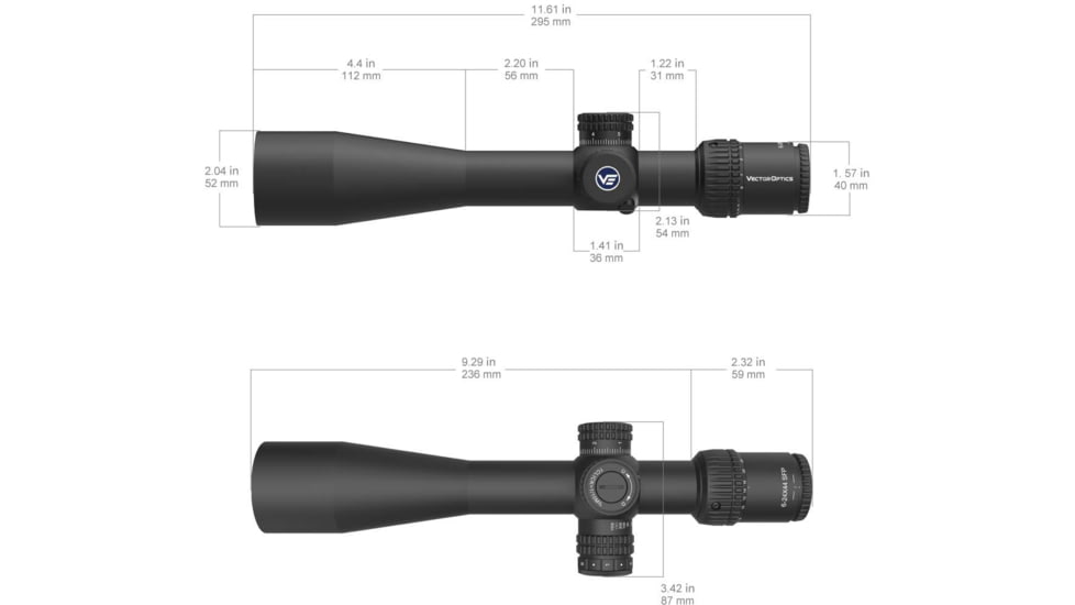 Vector Optics Veyron 6-24x44 30mm Tube Rifle Scope, Second Focal Plane