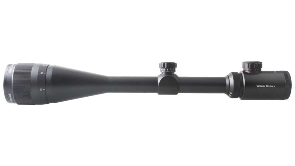 EDEMO Demo, VictOptics AOE Rifle Scope, 10-40x50mm, Second Focal Plane, 1-inch Tube, Range Finder Red/ Green Illuminated Reticle, 6061-T6, Black, OPSL05, EDEMO1
