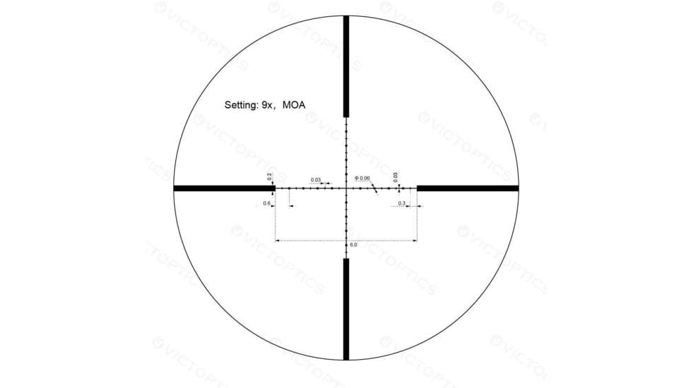 VictOptics C3 3-9x32mm Reticle, Second Focal Plane