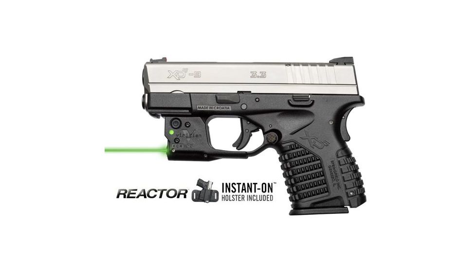 Viridian Reactor 5 Green Laser Sight for Springfield XDS featuring ECR, Includes Hybrid Belt Holster, R5-XDS