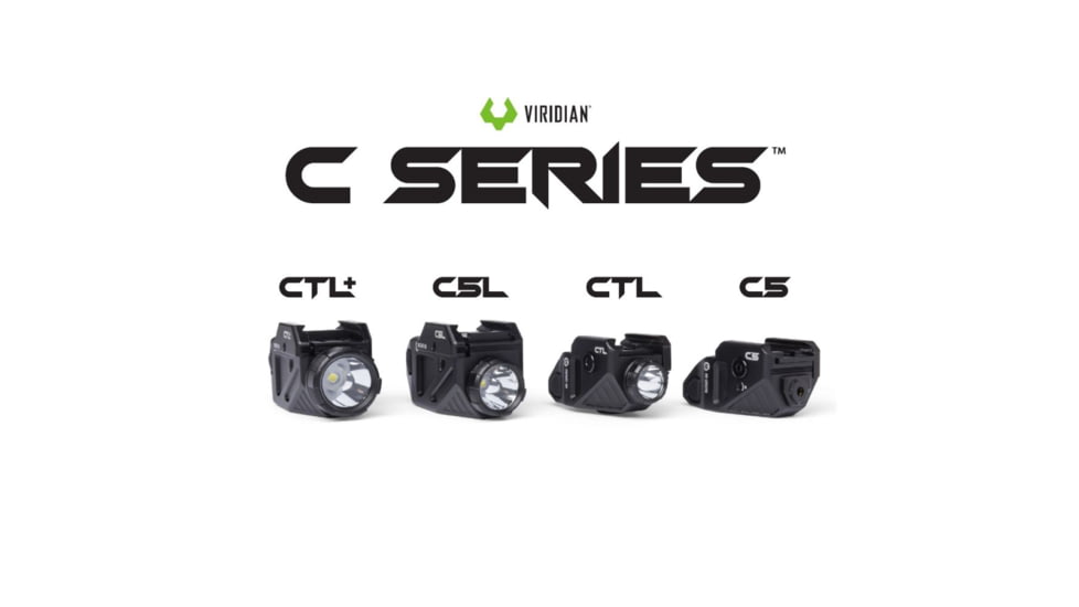 Viridian Weapon Technologies C5L Custom 580 Lumen LED Green Laser Tactical Light w/ INSTANT-ON &amp; SafeCharge Power Bank, Lithium Ion, Black, 930-0058