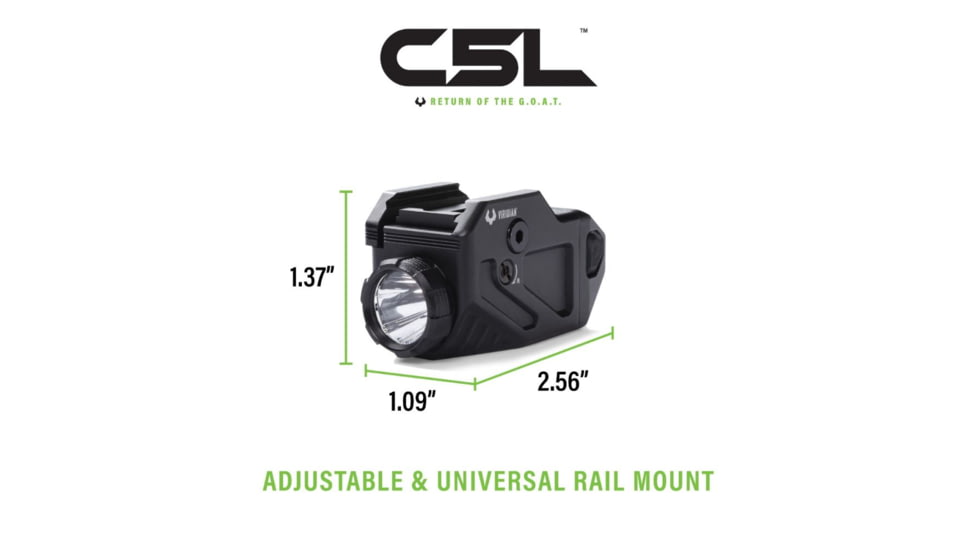 Viridian Weapon Technologies C5L Universal Green Laser and 650 Lumen Tactical Light w/ Rechargeable Battery, INSTANT-ON and SafeCharge Power Bank, FDE, 930-0055