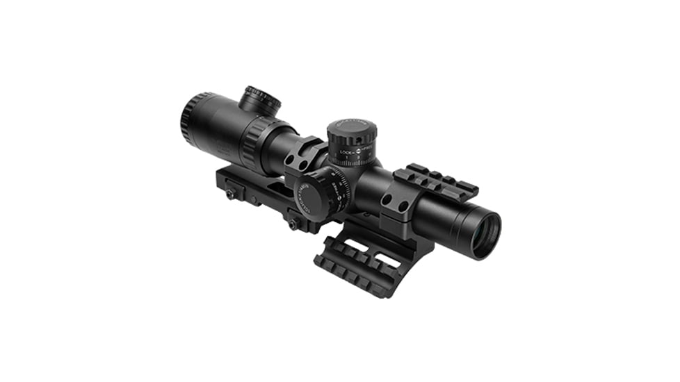 Vism Evolution 1.1-4X24 Scope/ Mil-Dot/ And Vism Vmsprb Mount Combo, BLACK VEVOFM11424G/SPR