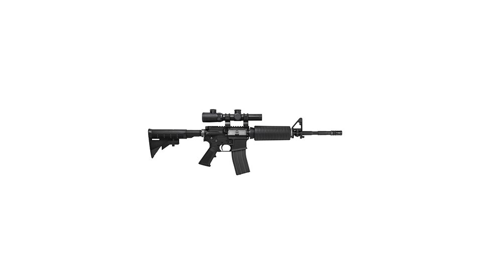 VISM Safari Series 1.1, 4X24 Rifle Scope/Red And Green Illum./Cross Plex Reticle, Green Lens, Black VSAFS11424G
