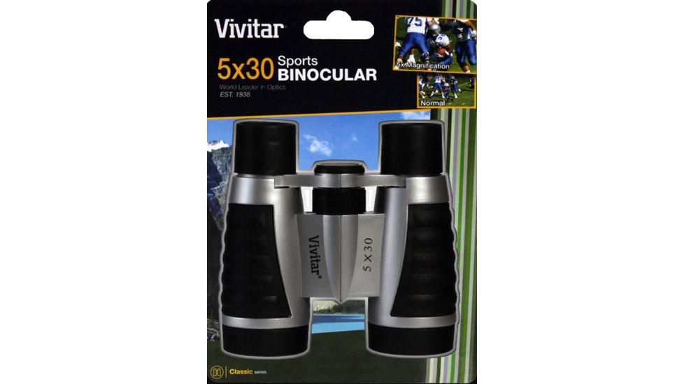 Vivitar Classic Series 5x30 Compact Roof Prism Binoculars with Case and Strap -Clam Pack