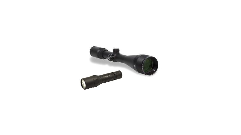 Vortex Crossfire 4-16x50 AO V-Plex Wide Reticle Matte Black Rifle Scope w/ Surefire 6PX LED Tactical Flashlight 