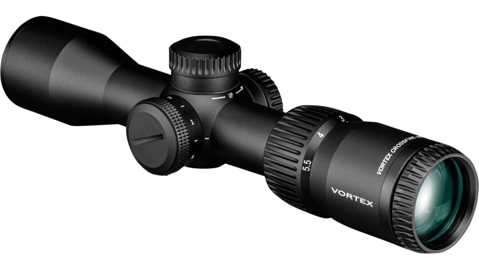 Vortex Crossfire HD 1.5-5.5x32 mm 1 in Tube Riflescope, Second Focal Plane, Illuminated Dead-Hold 2A BDC MOA Scout, Black, 8.7, 11.6oz, CFR-1501I