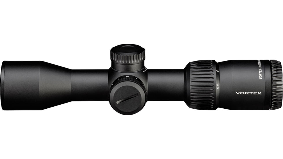 Vortex Crossfire HD 1.5-5.5x32 mm 1 in Tube Riflescope, Second Focal Plane, Illuminated Dead-Hold 2A BDC MOA Scout, Black, 8.7, 11.6oz, CFR-1501I