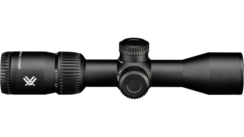 Vortex Crossfire HD 1.5-5.5x32 mm 1 in Tube Riflescope, Second Focal Plane, Illuminated Dead-Hold 2A BDC MOA Scout, Black, 8.7, 11.6oz, CFR-1501I