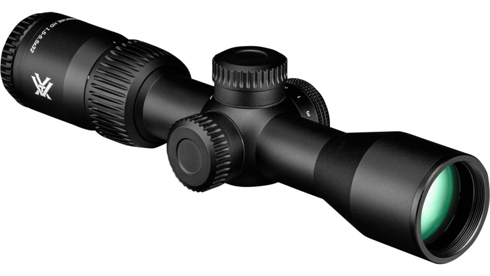 Vortex Crossfire HD 1.5-5.5x32 mm 1 in Tube Riflescope, Second Focal Plane, Illuminated Dead-Hold 2A BDC MOA Scout, Black, 8.7, 11.6oz, CFR-1501I