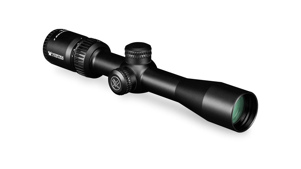 Vortex Crossfire II 2-7x32 mm Rifle Scope, 1 in Tube, Second Focal Plane, Black, Hard Anodized, Non-Illuminated V-Plex Reticle, MOA Adjustment, CF2-31002