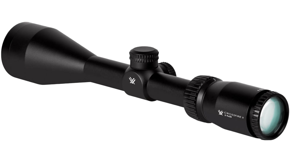 Vortex Crossfire II 3-9x50mm Rifle Scope, 1in Tube, Second Focal Plane, Black, Hard Anodized, Non-Illuminated Dead-Hold BDC Reticle, MOA Adjustment, CF2-31011