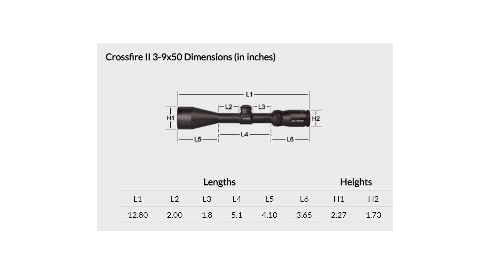 Vortex Crossfire II 3-9x50mm Rifle Scope, 1in Tube, Second Focal Plane, Black, Hard Anodized, Non-Illuminated Dead-Hold BDC Reticle, MOA Adjustment, CF2-31011