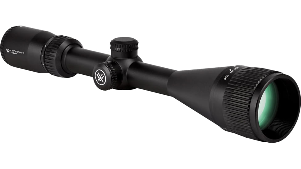 Vortex Crossfire II AO 4-12x50mm Rifle Scope, 1in Tube, Second Focal Plane, Black, Hard Anodized, Non-Illuminated Dead-Hold BDC Reticle, MOA Adjustment, CF2-31023