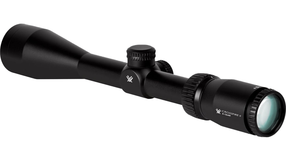 Vortex Crossfire II Rifle Scope, 4-12x44mm, 1in Tube, Second Focal Plane, Non-Illuminated Dead-Hold BDC Reticle, Black Hard Anodized, CF2-31015