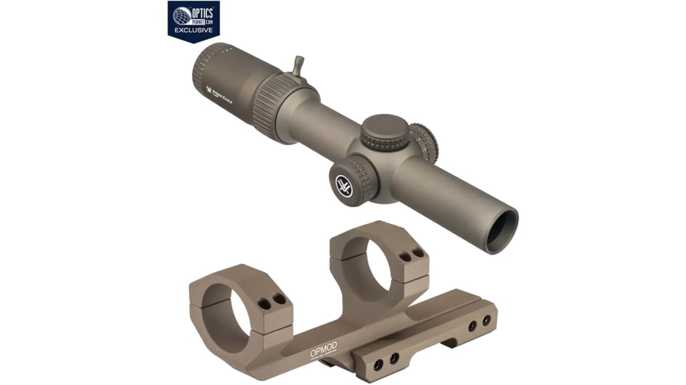 Vortex OPMOD Strike Eagle Rifle Scope, 1-6x24mm, FDE &amp; Vortex OPMOD Sport Cantilever 30mm Mount, FDE