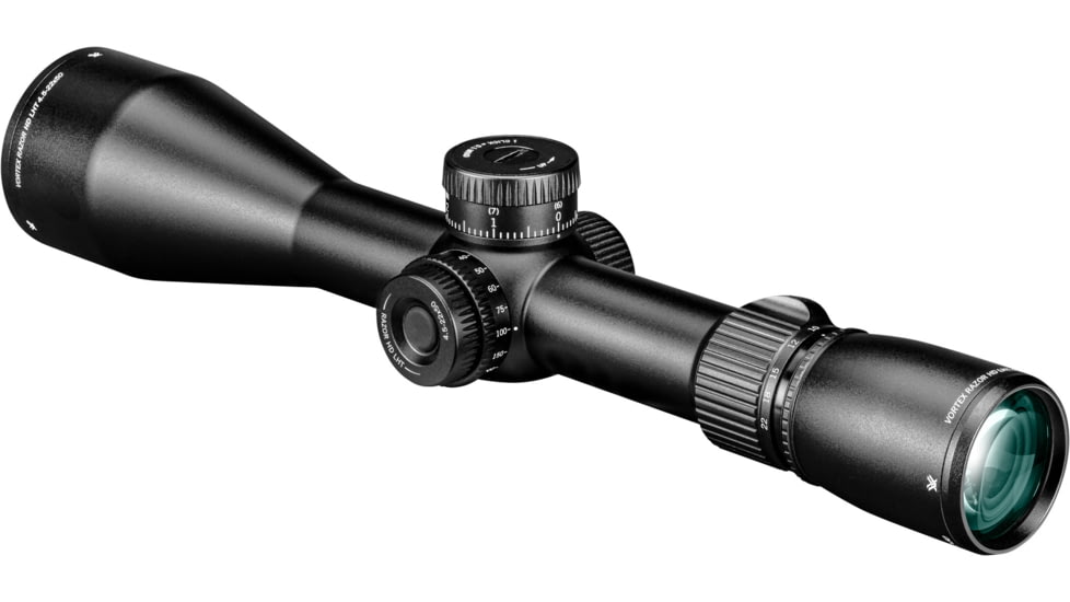 Vortex Razor HD LHT 4.5-22x50 mm Rifle Scope, 30 mm Tube, First Focal Plane, Black, Anodized, Red XLR-2 MRAD Reticle, Mil Rad Adjustment, RZR-42202