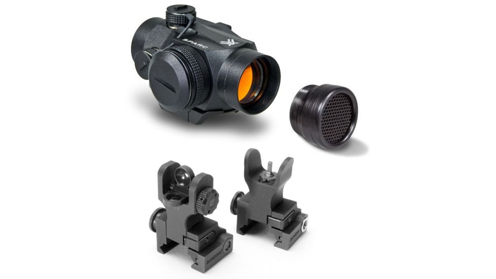 Ultimate Tactical Set Up Kit - Vortex 1x 2MOA Red Dot Sight w/ KillFlash AntiGlare Cover and  Samson Folding Front and Rear A2 Sights