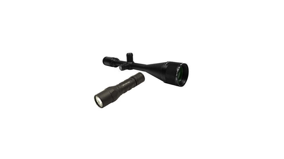 Vortex Crossfire 6-24x50 MilDot AO Matte Black Rifle Scope w/ Surefire Tactical LED 6PX Flashlight 