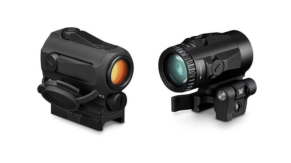 Vortex SPARC AR II 1x22mm 2 MOA Reflex Red Dot Sight, Anodized Matte, Black, w/Micro 3x22mm Magnifier, SPC-AR2-KIT1
