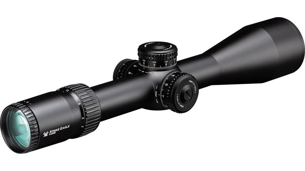 Vortex Strike Eagle 5-25x56 mm Rifle Scope, 34 mm Tube, First Focal Plane, Black, Matte, Red EBR-7C MRAD Reticle, Mil Rad Adjustment, SE-52504